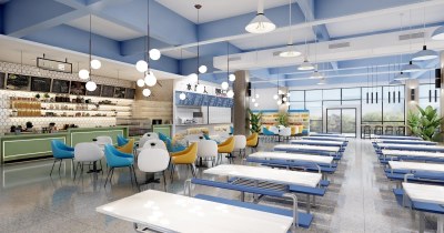 现代大学食堂3D模型下载